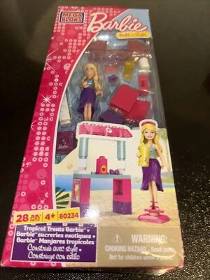NUEVO Mega Bloks Barbie Build'n Style Tropical Treats Barbie 80234 CAJA TIENE DAÑOS Foto 1 de 4