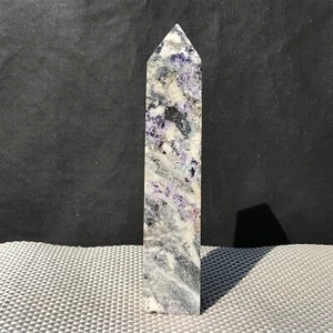 826G Natural purple Fluorite Crystal pillar Obelisk point aura therapy - Foto 1 di 24