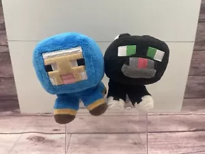 Minecraft Mojang Jinx Tuxedo Cat Minecon Blue Sheep Stuffed Animal Lot 2017 ๐ฅ - Picture 1 of 7
