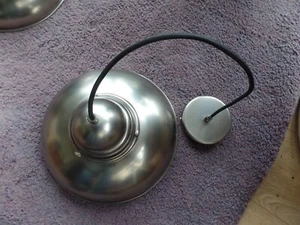 Pendant Ceiling Lamps, Antique Chrome / white interior finish, matching pair . - Picture 1 of 6