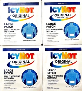 ICY HOT PATCH BACK & LARGE AREAS PAIN RELIEVING  4 Patches 1 Per PK EXP 01/25 - Picture 1 of 7