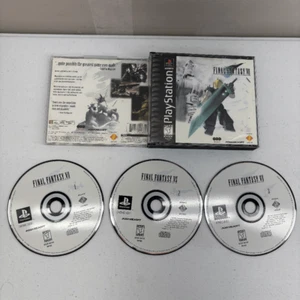 Final Fantasy VII 7 PS1 (PlayStation 1, 1997) Black Label Tested NO MANUAL - Picture 1 of 8