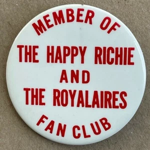 Rare Vintage 1970s HAPPY RICHIE & THE ROYALAIRES promo fan club pin Polka band - Picture 1 of 2