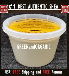 1 Pfund rohe afrikanische Sheabutter 100 % rein grün und organisch unraffiniert 16 Unzen Elfenbeinweiß - Bild 1 von 11