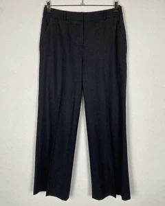 Hobbs Dark Grey UK 12 Wool Blend Wide Straight Leg Pleated Smart Trousers - Picture 1 of 8