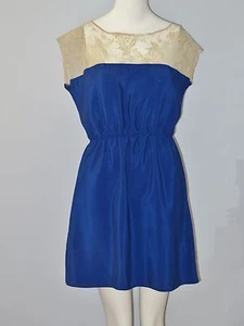Vestido Blusa Sin Mangas JOHANN EARL Talla L Azul Encaje Embellecido - Imagen 1 de 4