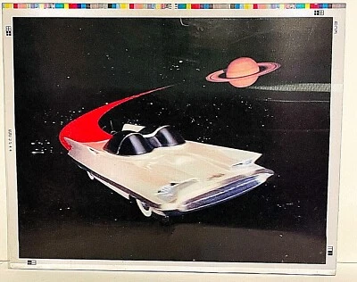 RARA IMAGEN ARTÍSTICA LINCOLN FUTURA 1955 LENTICULAR 3D 1990 14,5" X12" VINTAGE Foto 1 de 3