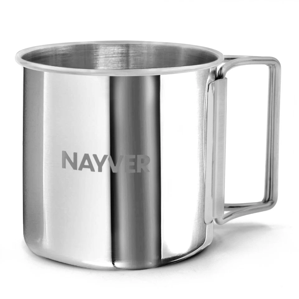 Nayver Edelstahl-Tasse Outdoor-Tasse Trekking Camping 220/660ml Angeln