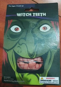 Creepy Witch Teeth Costume NIP Halloween. Spooky. Crooked Teeth. Ages 14+ - Picture 1 of 2