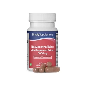 Resveratrol MAX 5000mg con extracto de uva - 60 Cápsulas - Suplemento de calidad - Foto 1 di 3