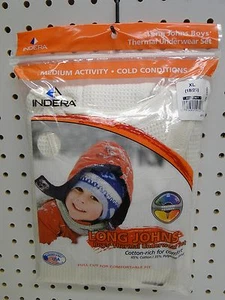 Boys Indera Mills Thermal Long Johns Underwear Set Ecru XL 18-20 - Picture 1 of 2