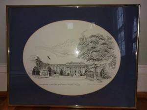 US Naval Academy Print Navy Bancroft Hall Don Cannavaro Signed Framed Lithograph - Bild 1 von 12