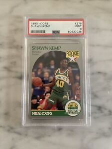 1990-91 NBA Hoops SHAWN KEMP Rookie Card #279 PSA 9 Seattle Supersonics Mint!