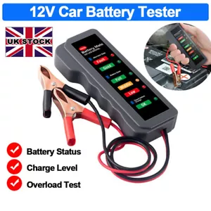 Digital Battery Alternator Tester 12V LED For Car Van Motorbike Vehicle UK Stock - Picture 1 of 13