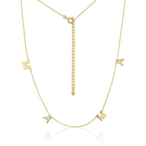 14K Solid Gold MAMA Necklace Letters Gift For Mom Mother's Day Present - Picture 1 of 5