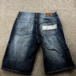Vintage G Unit Shorts Men's 38 Blue 50 Cent Gorilla Unit Dark Wash Jorts Y2K - Picture 1 of 10