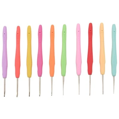 10Pcs Small Size Lace Crochet Hooks (0.5-2.75mm), Ergonomic Crochet Hooks Set - image 1 of 4