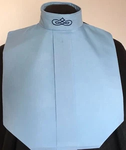 English Hunt Seat Ratcatcher Lt Blue Show Bib Dickie With Collar Embellishment - Picture 1 of 3