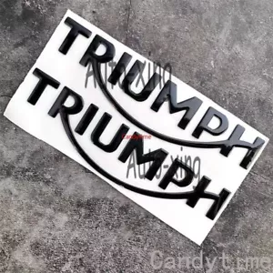 Black MOTORCYCLE 3D TRIUMPH FUEL TANK EMBLEM STICKER FAIRING BODY BADGE DECAL#6 - Picture 1 of 3