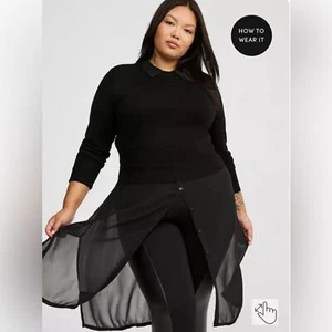 Maglione due fer Torrid Fitted Crop Chiffon - Foto 1 di 8