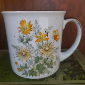 Vtg Speckled Cup/Mug Floral Front, "Fill My Cup Lord" on Back - Made in Japan - Picture 1 of 4