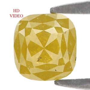 1.35 CT Natural Loose Cushion Shape Diamond 5.95 MM Yellow Color Diamond LQ2146 - Picture 1 of 8