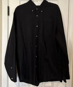 Eddie Bauer Men's Black Classic Fit Long Sleeve Button Up Shirt Relaxed Fit XL - Picture 1 of 9