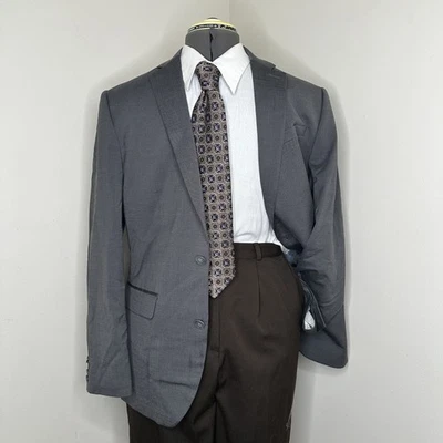 Express Mens 38S Blazer Sport Coat Suit Jacket Gray Wool 2 Button - Image 1 of 4