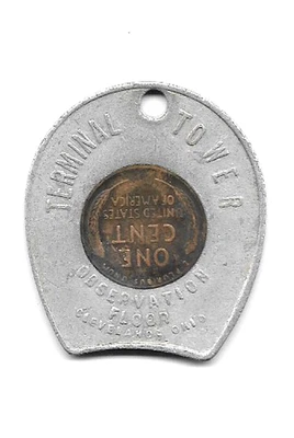 Cleveland, Ohio 1946 Encased Penny TERMINAL TOWER - image 1 of 2