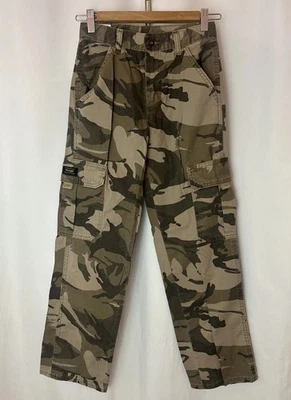 Wrangler Boys Cargo Slim Straight Pant Tan Camo Size 12 Slim Adjustable D1 - Image 1 of 4