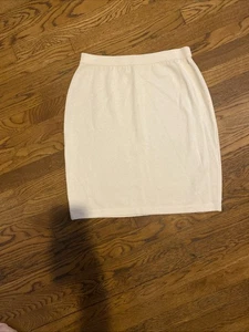 "Falda lápiz tejida Santana crema St. John vintage nueva sin etiquetas talla 10 22"" de largo" - Imagen 1 de 2