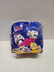 Littlest Pet Shop Dog #465 #466 Sheepdog 2007 White Gen 2 Set of 2 Blue Eyes LPS - Picture 1 of 8