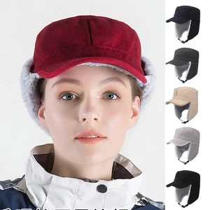Invierno Cálido Oreja Solapa Sombrero Espesado Polar Plano Top Sombrero Gorra Sombrero A Prueba de Viento Gorra Sombrero - Imagen 1 de 72