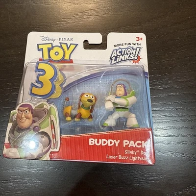 Juego de figuras Toy Story 3 Buddy Pack Slinky Dog & Laser Buzz Lightyear Action Links Foto 1 de 2