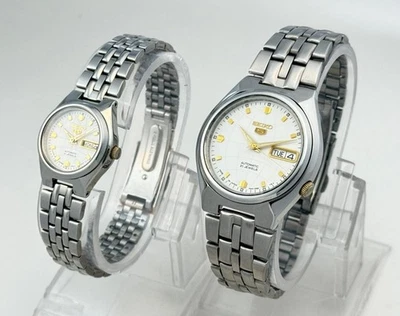 Relojes automáticos Seiko 5 - para él y para él - 7S26 y 4207 - 21 joyas - Hecho en Japón Foto 1 de 4