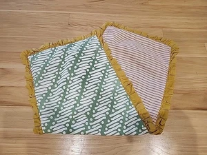 West Elm Rhode Batik Throw Pillow Cover Fair Green Horseradish 14”x36” Euc  - Picture 1 of 6