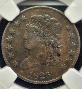 1826 Classic Head 1/2C- Graded NGC VF-25 BN "Rotated Reverse & Attractive Color" - Picture 1 of 4