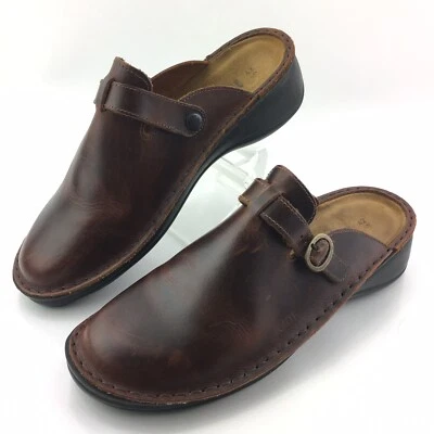 Naot Slides Aster Women 11 / 42 Shoes Slip Ons Brown Leather Buckle Mules Shoes - Image 1 of 4