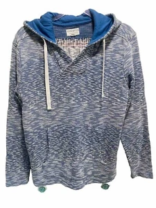 Hang Ten Long Sleeve Hoodie Kangaroo Pocket Size Medium Women’s Blue White - Picture 1 of 5