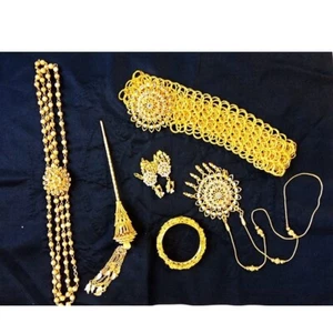Thai Gold White Jewelry Set Dance Show Wedding Occasional Parade Festival New - Picture 1 of 7