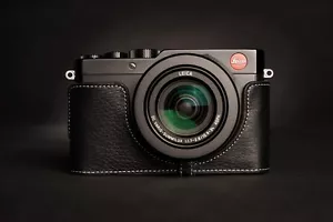 Genuine Real Leather Half Camera Case Bag Cover for Leica D-LUX Typ 109 D-LUX7 - Picture 1 of 6