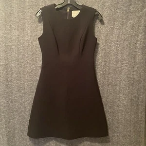 Kate Spade Dress Womens 2 Black Cocktail Sleeveless Sheath Gold Zip Back Career - Picture 1 of 9