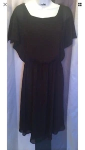 NEW Victoria's Secret Black Ruffle Midi Loose Blouson Dress. Small. GORGEOUS - Picture 1 of 1