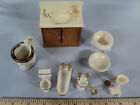 Doll House Miniatures Bathroom Furniture Fixtures Porcelain  Tub Sink Toilet