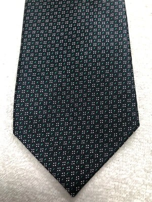 LANDS END MENS TIE BLACK WITH GREEN AND GRAY 3.5 X 59 - Image 1 of 4