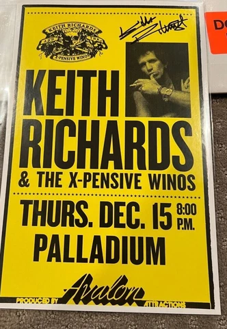 Keith Richards Live At The Hollywood Palladium Autographed Poster Beckett COA Cover