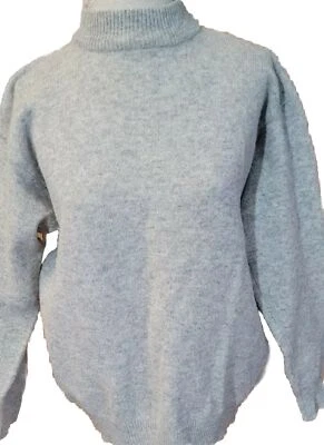 Suéter de Colección 100% Lana de Cordero Simulado Cuello Alto Mujer’s MED Gris Pálido Pullover Foto 1 de 4