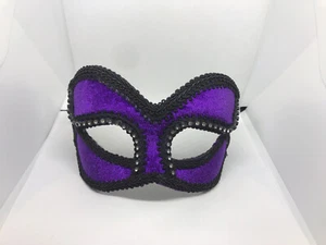 Purple Venetian Mask Masquerade Costume Accessory Halloween - Picture 1 of 2