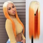 Fashion Long Straight Lace Front Wigs Blonde to Ginger Orange Long Wig for Women