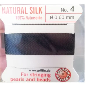 1 Griffin Silk Card 2m one needle No 4 0.6mm Black JCE11 - Picture 1 of 1